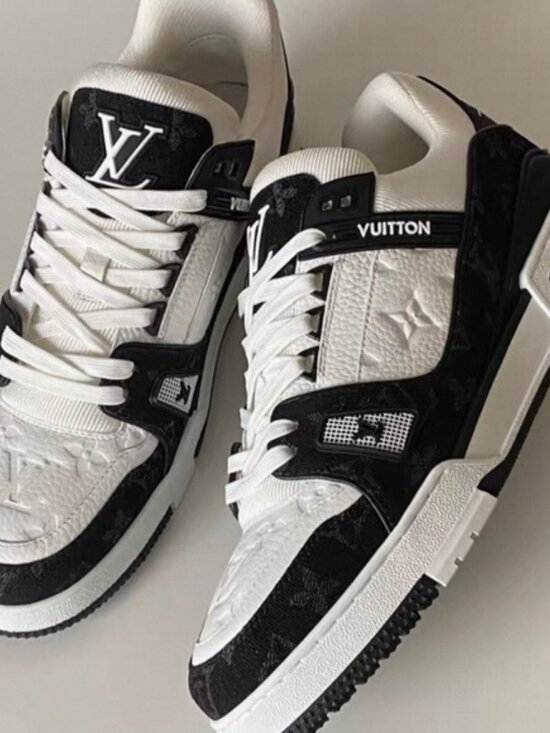 Louis Vuitton Black and White LV Trainer Sneakers main image 6
